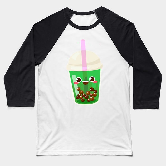 Green bubble tea Baseball T-Shirt by SpringSpirit